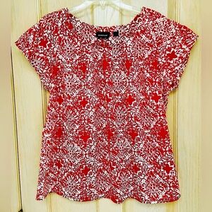 Women’s AVENUE Plus size 18/20 Red & White cap sleeve 100% Cotton Top